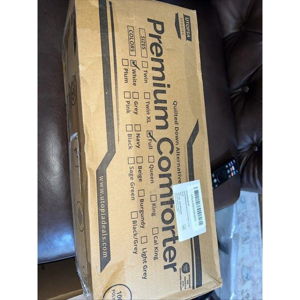 Box Stitched Down Alternative Comforters Full Size (White)